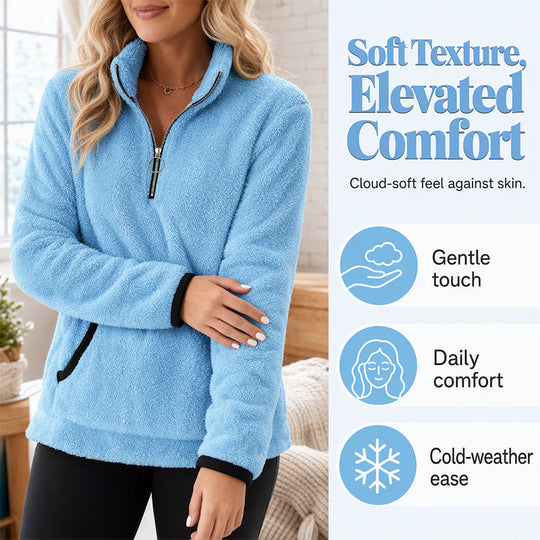 Women's Half-Zip Warm Plush Sweatshirt