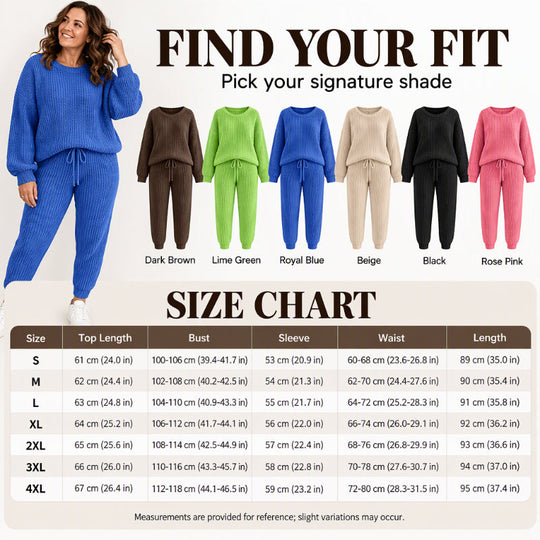 Women's Casual Ribbed Knitwear 2-Piece Set