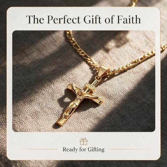 Portrait Cross Pendant Necklace for Men and Women