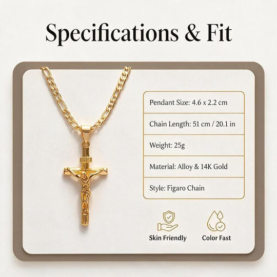 Portrait Cross Pendant Necklace for Men and Women