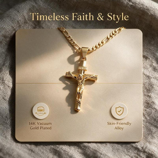 Portrait Cross Pendant Necklace for Men and Women