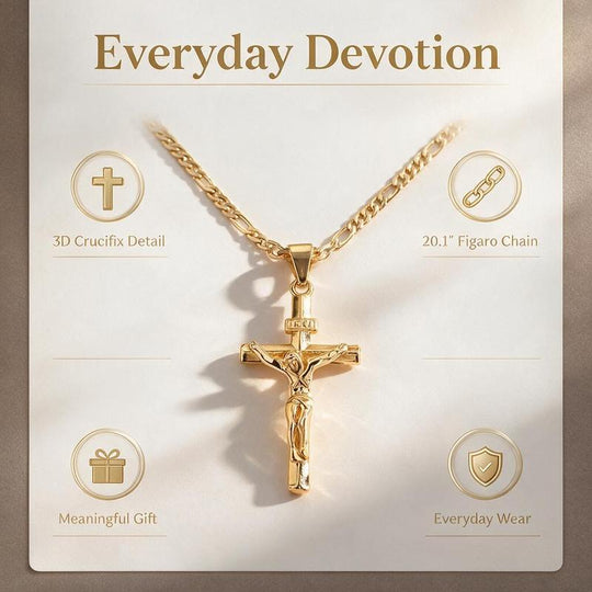 Portrait Cross Pendant Necklace for Men and Women