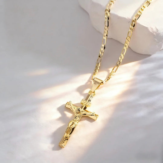 Portrait Cross Pendant Necklace for Men and Women