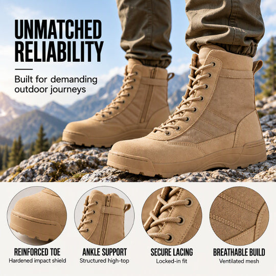 🥾 Unisex Outdoor High-Top Tactical Combat Boots ✨ – Durable & All-Terrain | Free Shipping 🚚