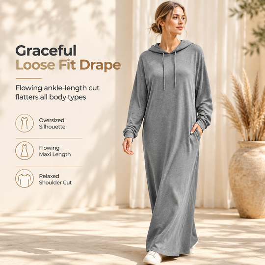 Women's Solid Color Casual Hooded Dress