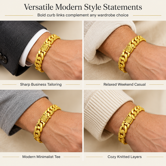 🔥🖤Black Friday Sale🖤📢⌚ Men's Vietnamese Sand-Gold Style Bracelet – Matte Sandblasted Finish & Watch Clasp💎