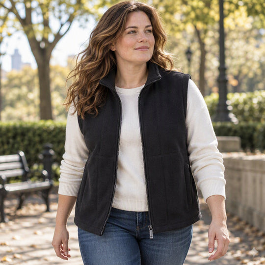 Women's Stand Collar Thermal Brushed Vest