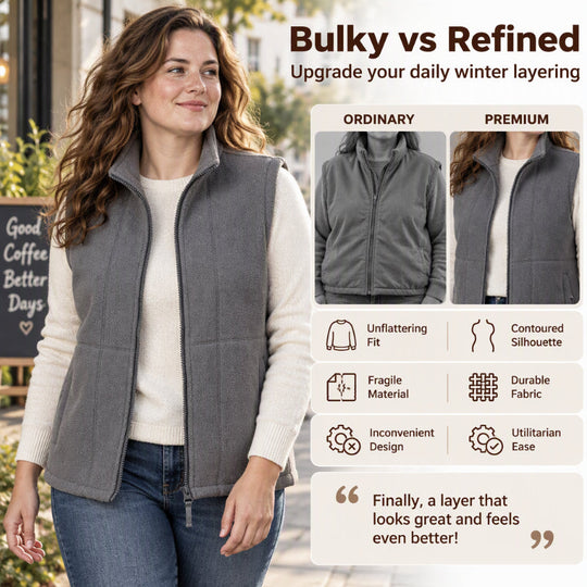 Women's Stand Collar Thermal Brushed Vest