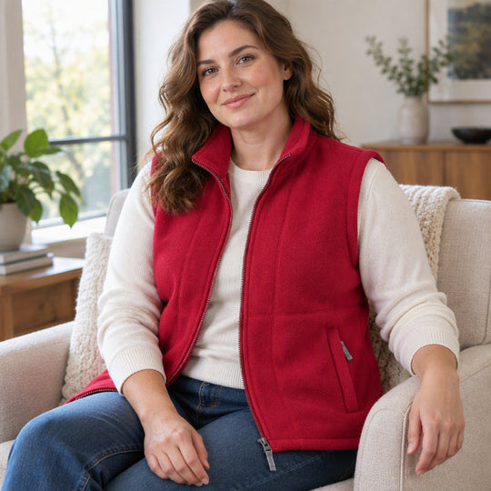 Women's Stand Collar Thermal Brushed Vest
