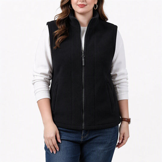 Women's Stand Collar Thermal Brushed Vest