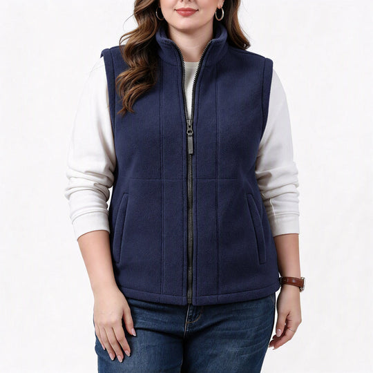 Women's Stand Collar Thermal Brushed Vest