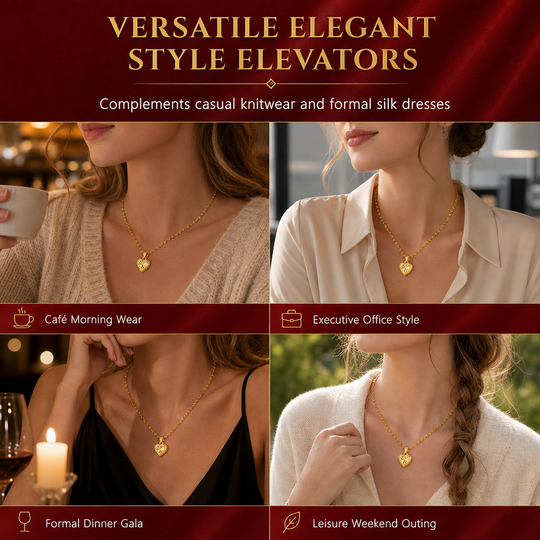 🌸🖤Black Friday Sale🖤 🌸Retro Heart Shaped for Women Copper Alloy Imitation Gold Clavicle Chain Jewelry