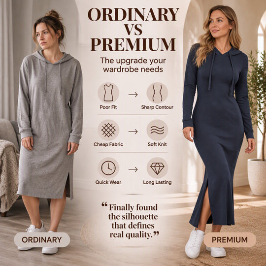 🖤 Women's Slim-Fit Hooded Bodycon Dress