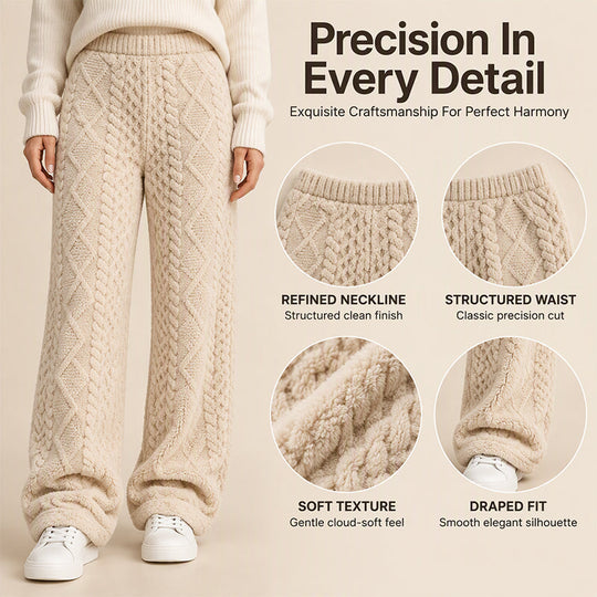Women's Plush Textured Wide-Leg Lounge Pants