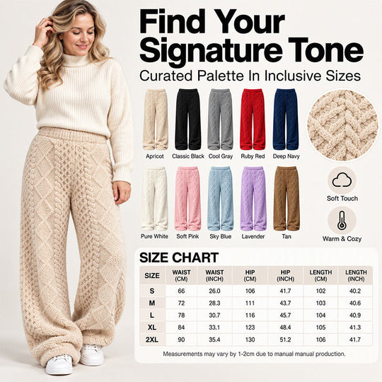 Women's Plush Textured Wide-Leg Lounge Pants