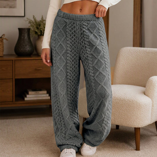 Women's Plush Textured Wide-Leg Lounge Pants