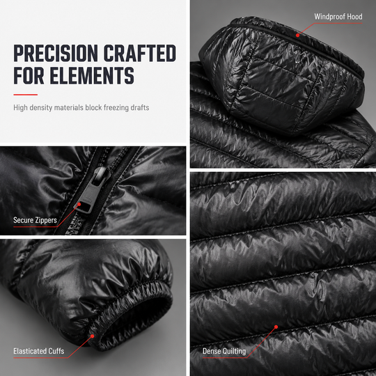 Men's Lightweight Hooded Cotton Padded Solid Color Autumn Winter Short Coat🔥