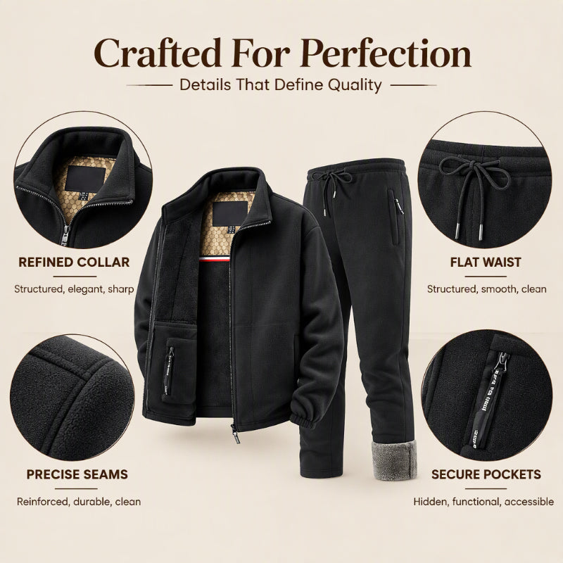 🧥 Soft Thermal Comfort, Easy Matching Set | Unisex Casual Thermal Jacket and Pants Set