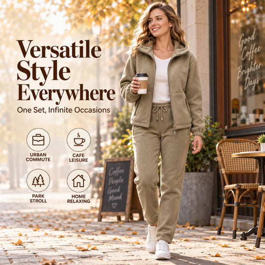 🧥 Soft Thermal Comfort, Easy Matching Set | Unisex Casual Thermal Jacket and Pants Set
