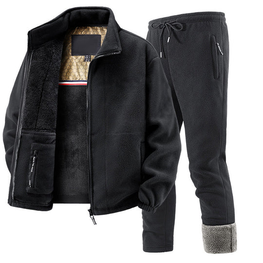 🧥 Soft Thermal Comfort, Easy Matching Set | Unisex Casual Thermal Jacket and Pants Set
