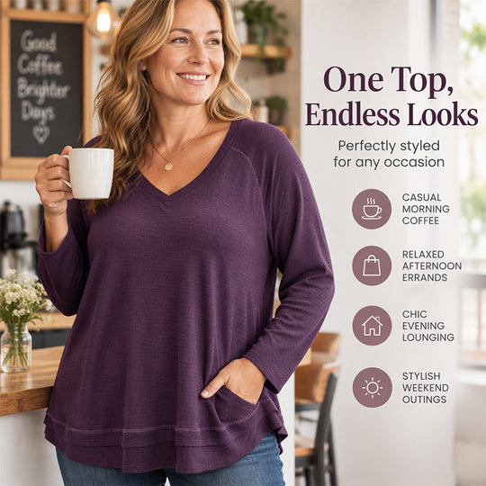 Women's Textured Stitch Raglan Sleeve Sweatshirt