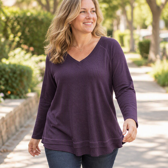 Women's Textured Stitch Raglan Sleeve Sweatshirt