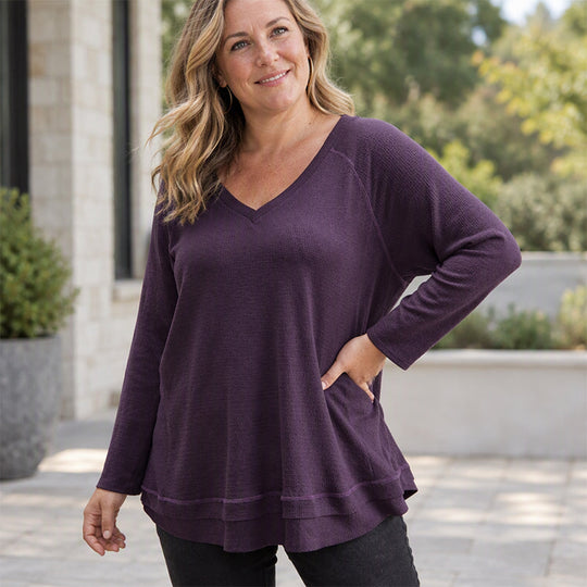 Women's Textured Stitch Raglan Sleeve Sweatshirt