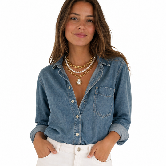📢📢 🖤Black Friday Sale🖤🐚 Layered Starfish & Shell Necklace – Pearl Accents & Coastal Charm for Beach Days and Everyday Style