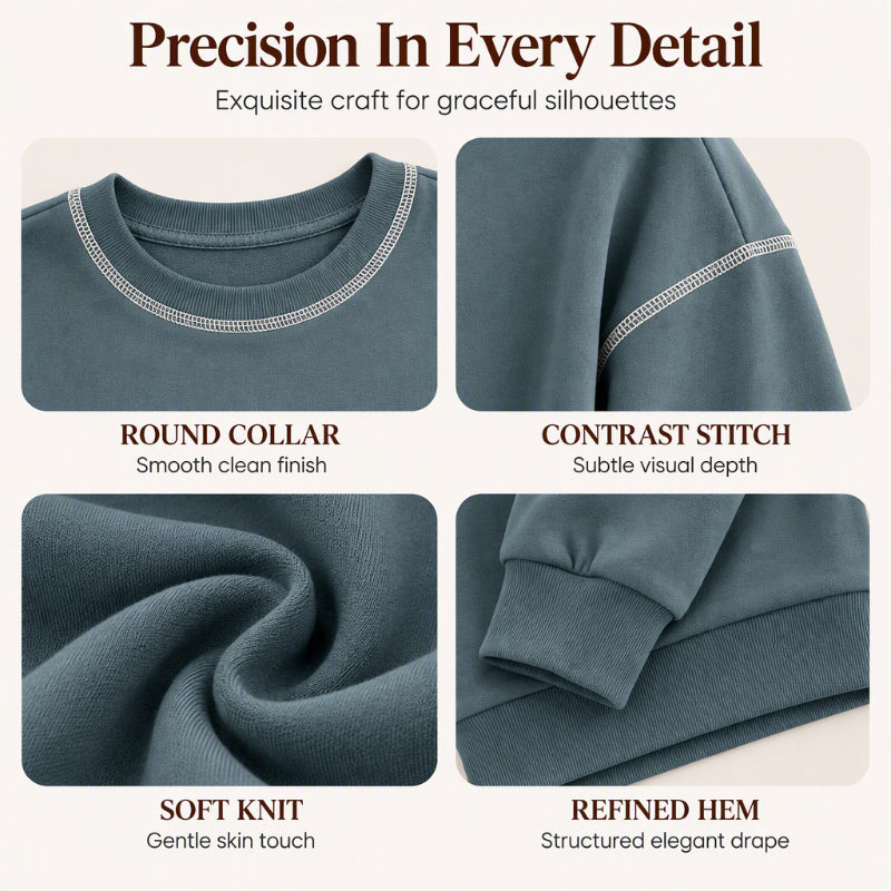 👕 Relaxed Easy Comfort, Clean Neckline | Women's Casual Loose Crewneck Sweatshirt