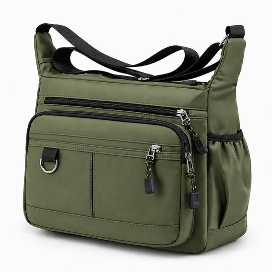 Men's Large Capacity Crossbody Bag Durable Multi Pocket Business Casual Shoulder Bag