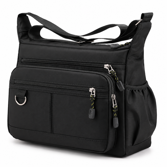 Men's Large Capacity Crossbody Bag Durable Multi Pocket Business Casual Shoulder Bag