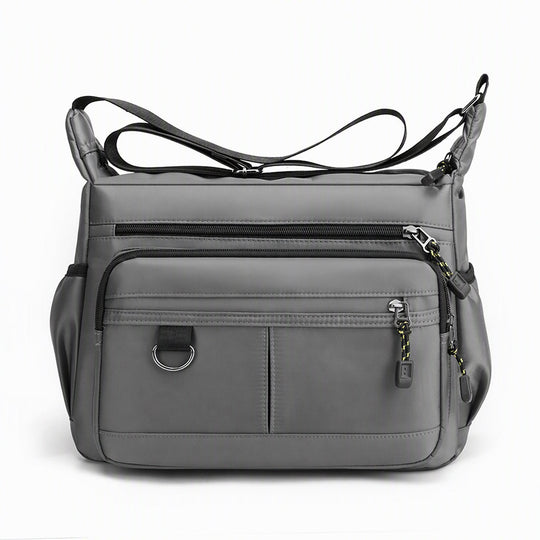 Men's Large Capacity Crossbody Bag Durable Multi Pocket Business Casual Shoulder Bag