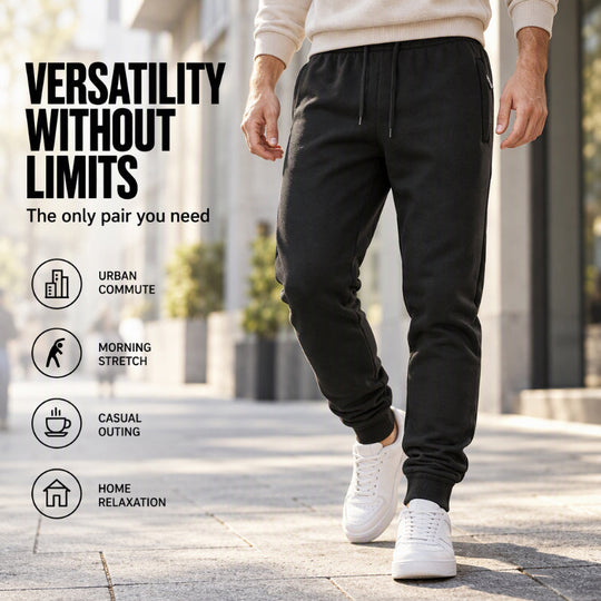 👖 Toasty Warmth, Secure Zip Storage | Men's Warm Joggers with Zipper Pockets
