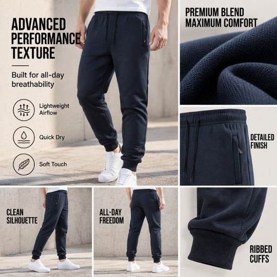 👖 Toasty Warmth, Secure Zip Storage | Men's Warm Joggers with Zipper Pockets