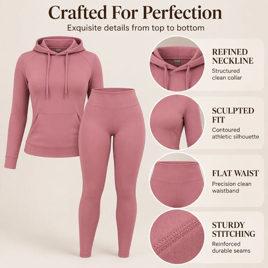 🧥 Easy Coordinated Comfort, Move-Ready Fit | Women's Casual Hoodie and Leggings Set