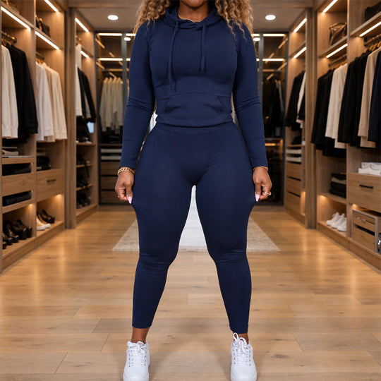 🧥 Easy Coordinated Comfort, Move-Ready Fit | Women's Casual Hoodie and Leggings Set