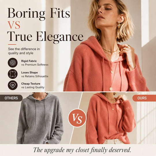 🧶Cozy Head Coverage, Customizable Fit💖Women's Casual Hooded Sweater With Drawstring