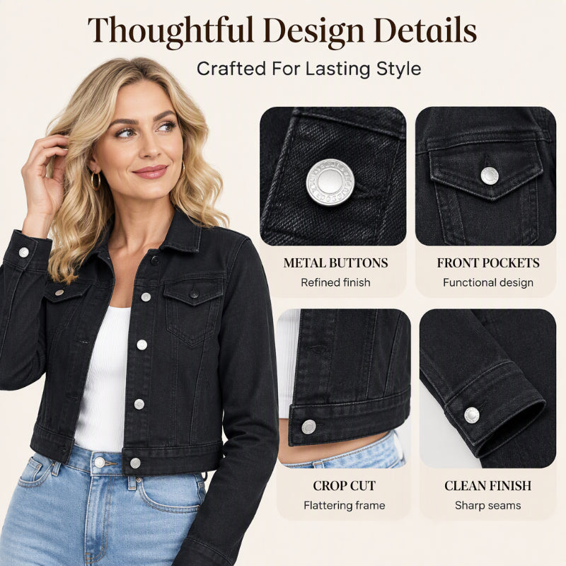 Women's Classic Cropped Denim Jacket