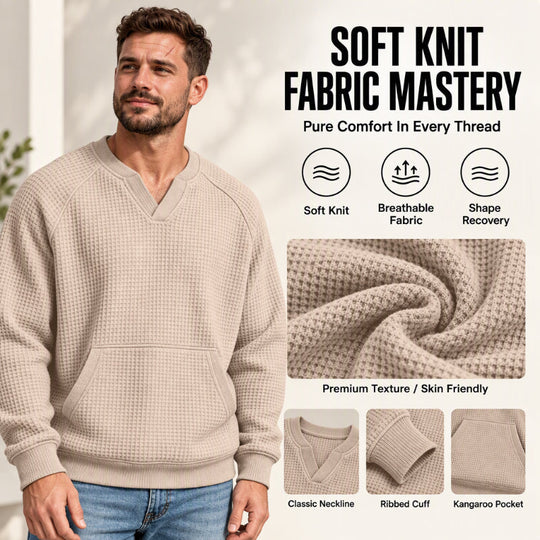 Men's Casual Waffle Knit Sweatshirt