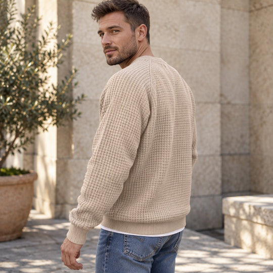 Men's Casual Waffle Knit Sweatshirt