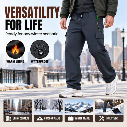 Men's Plush-Lined Waterproof Cargo Pants