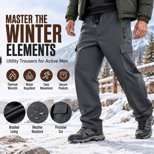 Men's Plush-Lined Waterproof Cargo Pants