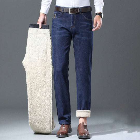 👖 Toasty Warmth, Clean Straight-Line Fit | Men's Winter Straight Fit Thermal Jeans