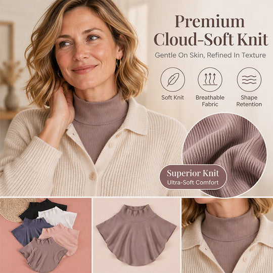 Women's Versatile Ribbed Knit Fake Collar
