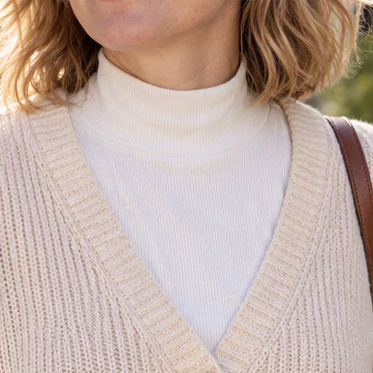 Women's Versatile Ribbed Knit Fake Collar