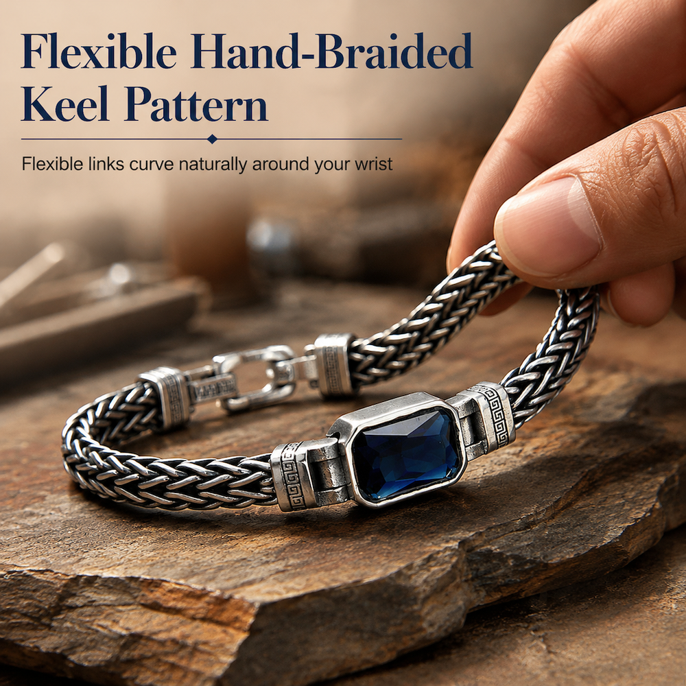 Handmade Vintage Sterling Silver Braided Meander Jewellery – Bold Hip-Hop Style for Men & Women ✨