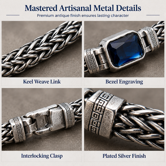 Handmade Vintage Sterling Silver Braided Meander Jewellery – Bold Hip-Hop Style for Men & Women ✨