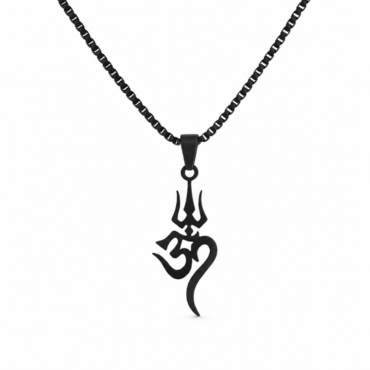 🔱 Stainless Steel Shiva Trishula Om Symbol Amulet – A Meaningful Hindu-Inspired Jewellery Piece for Everyday Wear & Gifting ✨