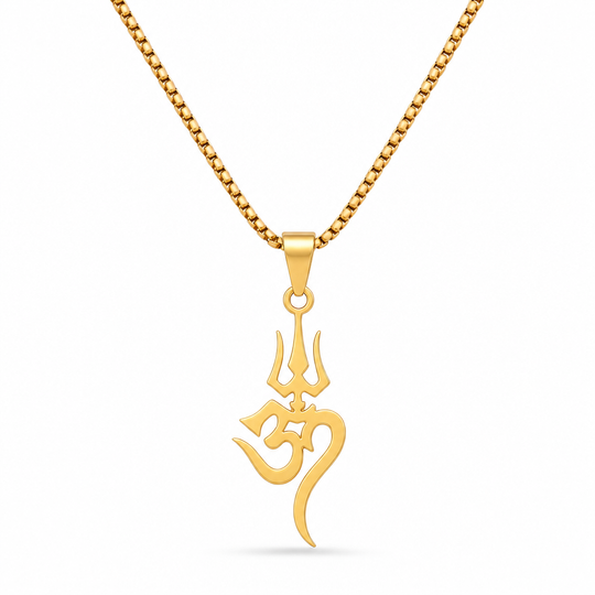 🔱 Stainless Steel Shiva Trishula Om Symbol Amulet – A Meaningful Hindu-Inspired Jewellery Piece for Everyday Wear & Gifting ✨