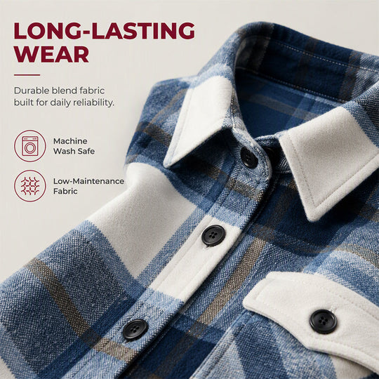 🧥 Timeless Check, Long-Line Layered Comfort | Women's Casual Long Plaid Button Down Shacket